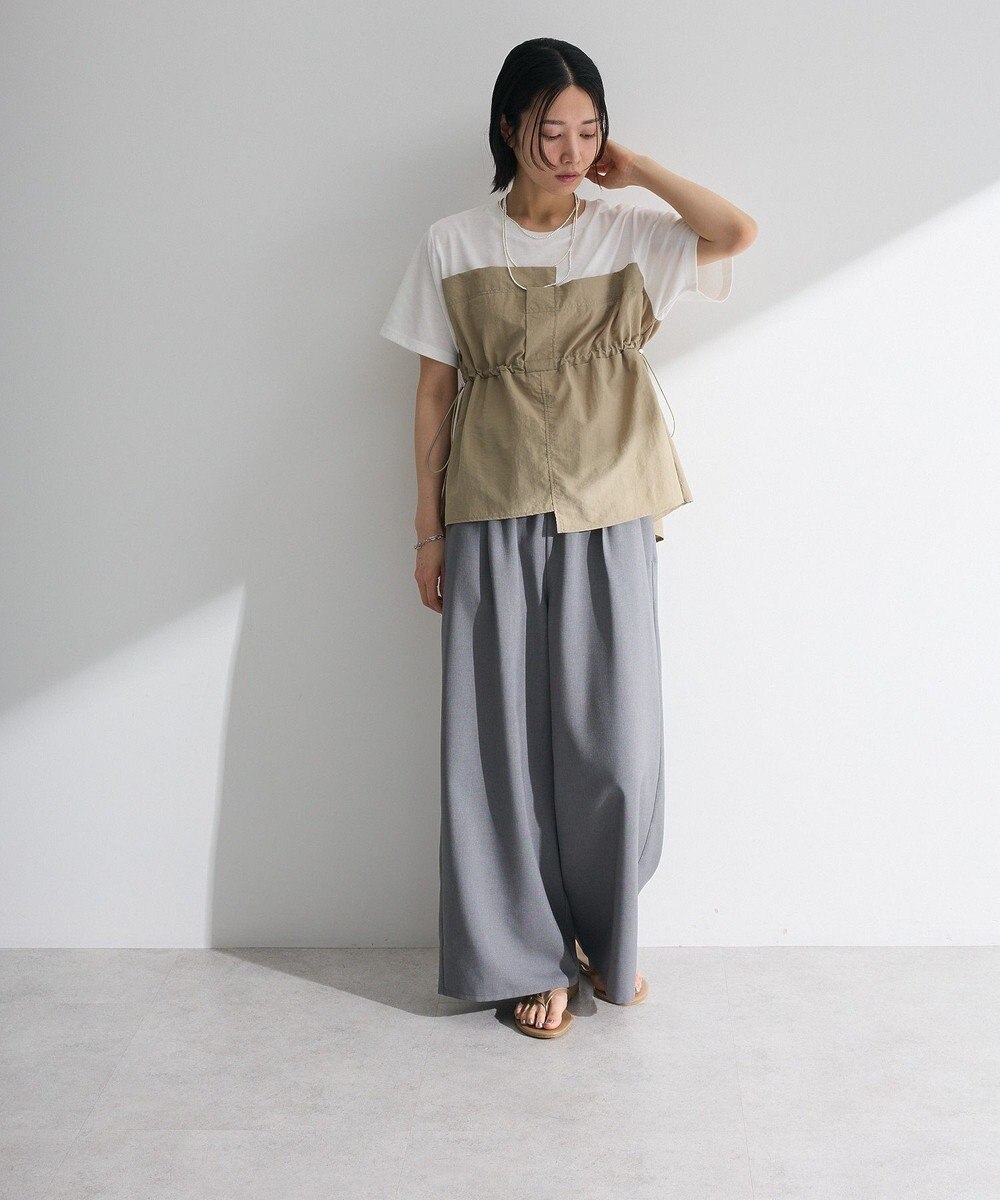 Green Parks ビスチェドッキングドロスト５分袖プルオーバー 