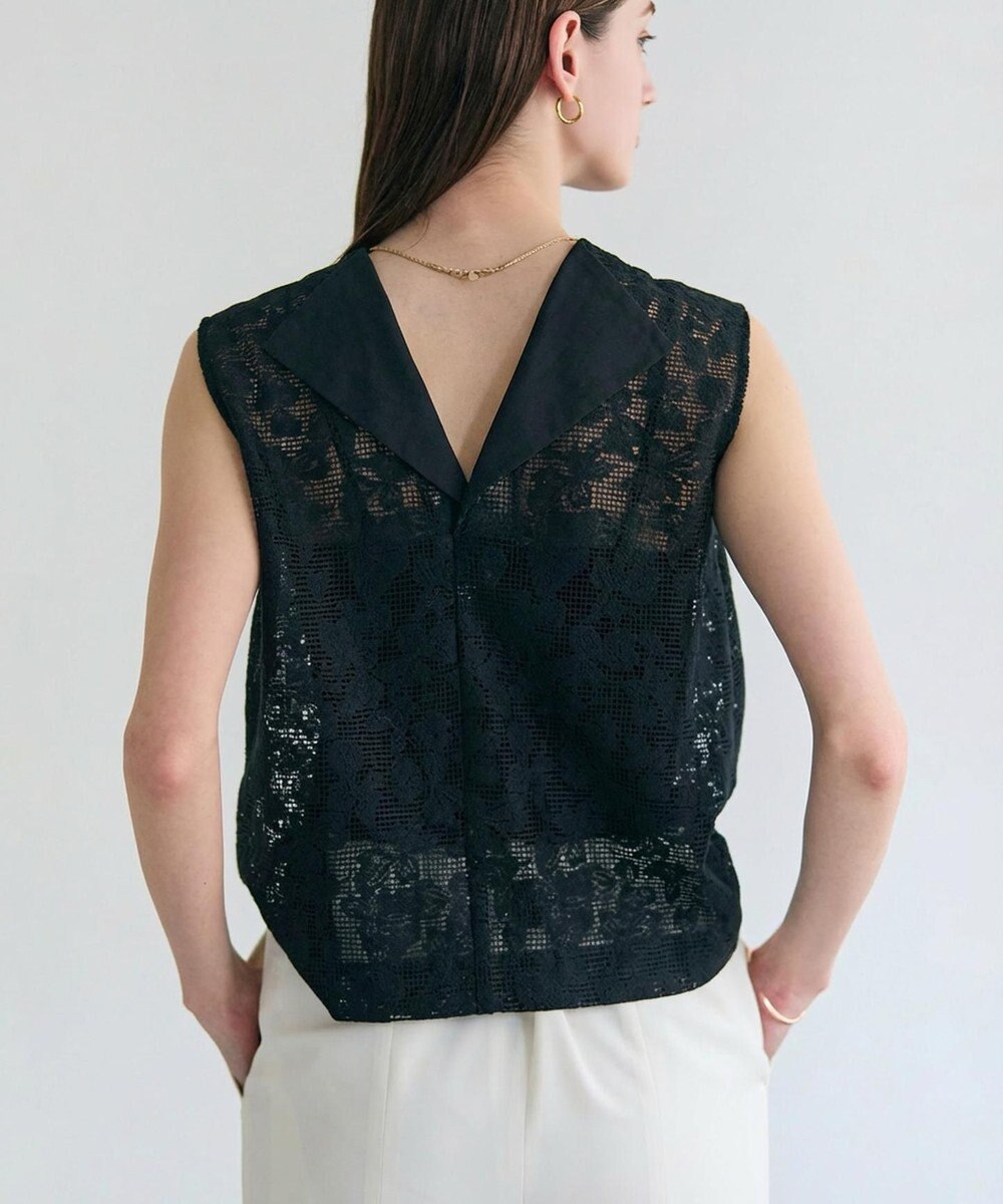 BEIGE， FLUORITE / 異素材コンビ レースブラウス 