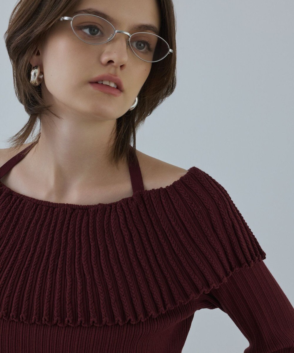 GRACE CONTINENTAL アイレットフレアニットトップ 