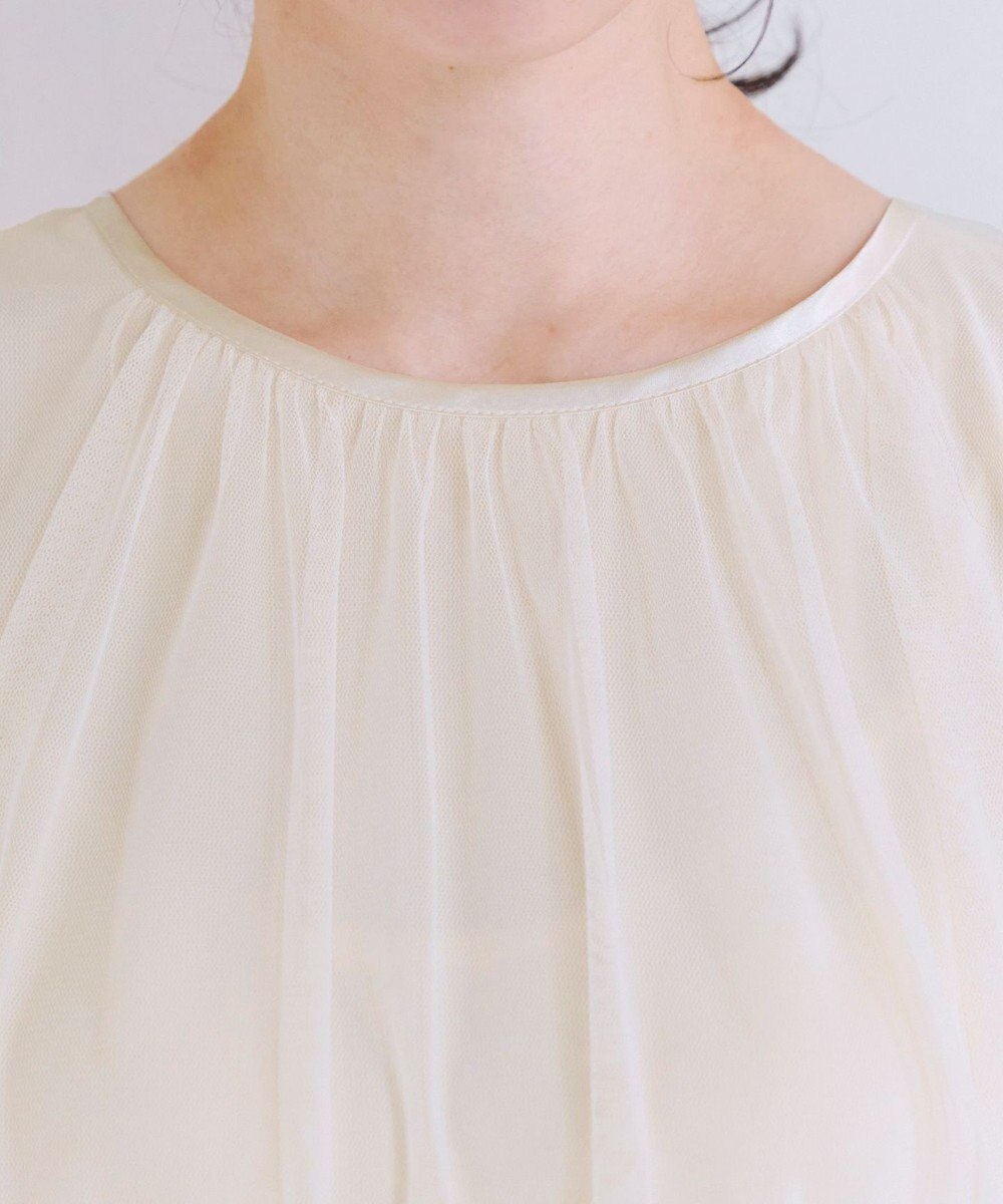 Tiaclasse 【洗える】チュールレースノースリーブトップス 