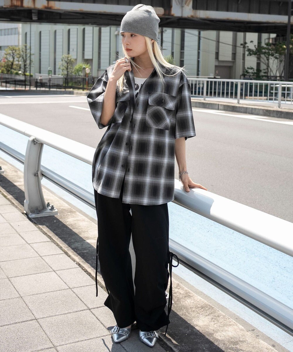 WEGO 【ユニセックス着用ITEM/SMLサイズ展開】オンブレチェックシャツ（SS） 