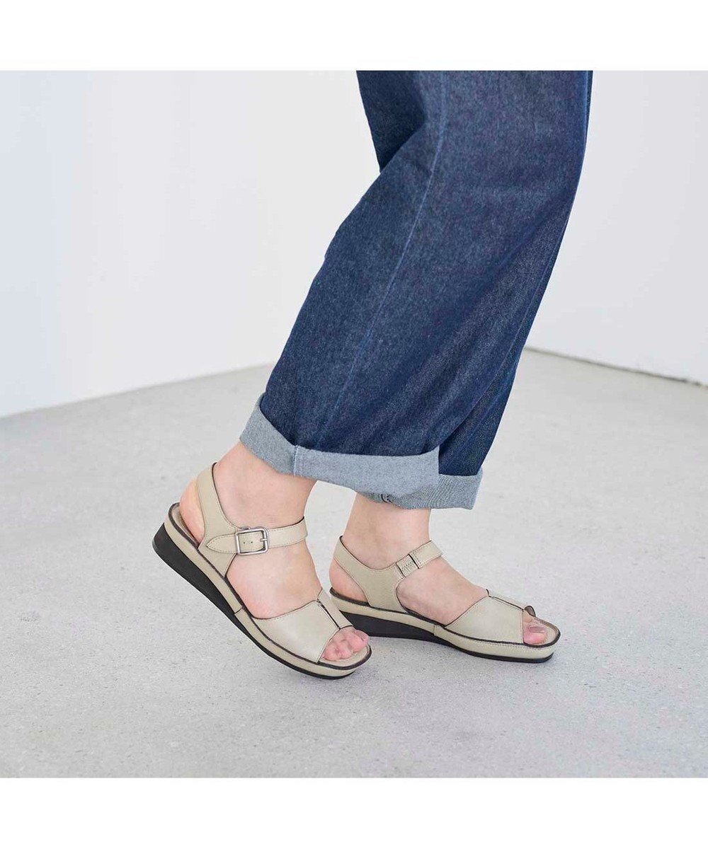 ing <ing>【WEB限定】ウエッジヒールレザーサンダル 