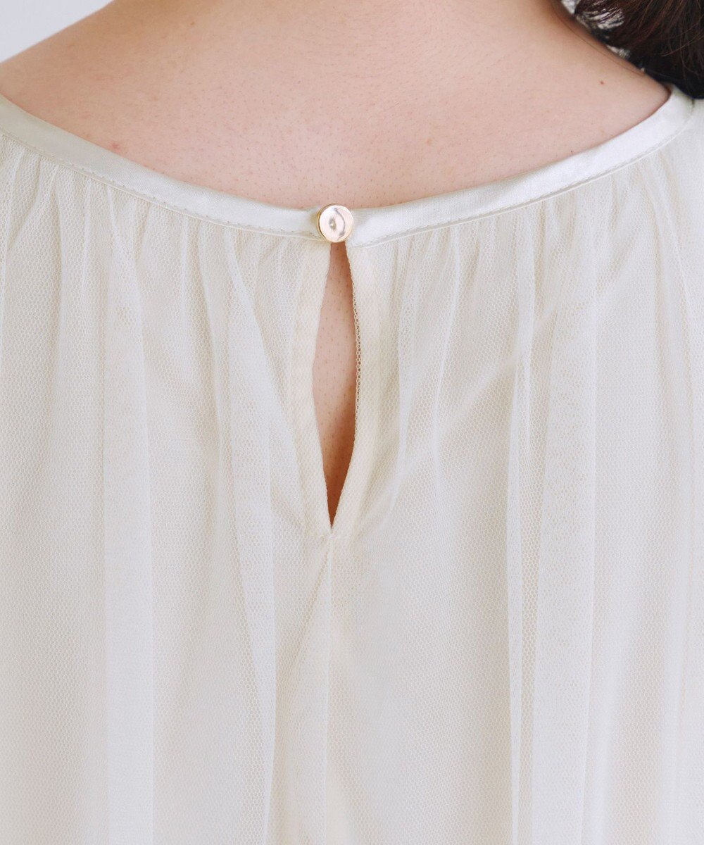 Tiaclasse 【洗える】チュールレースノースリーブトップス 