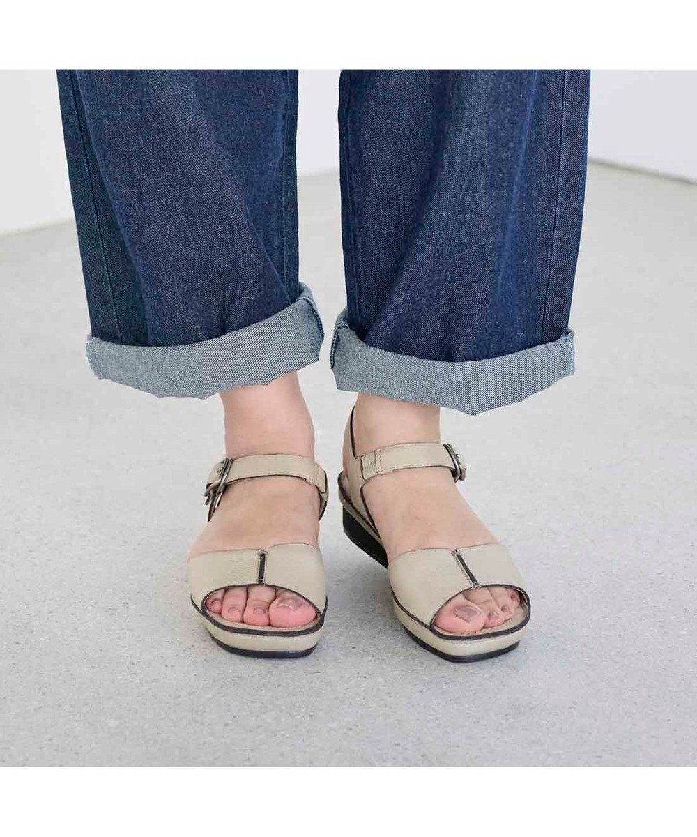 ing <ing>【WEB限定】ウエッジヒールレザーサンダル 