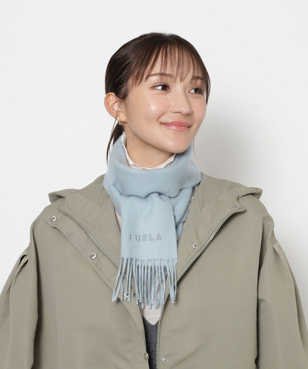 MOONBAT FURLA(フルラ）カシミヤ100％ 無地 プチマフラー 