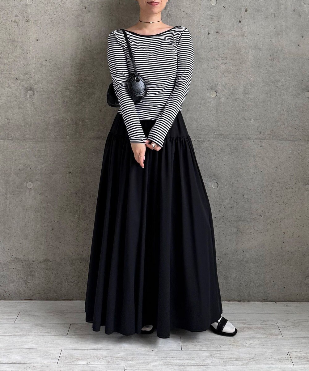 #Newans 【LEE掲載アイテム】ダブルギャザーロングスカート 