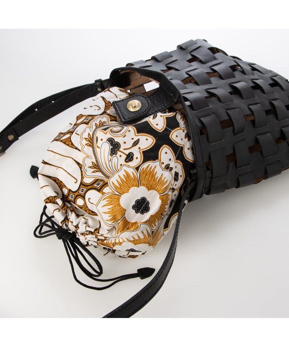 UNBILLION ピークスピーク PEAKS PEAK / 牛革透かし編みメッシュショルダートート 