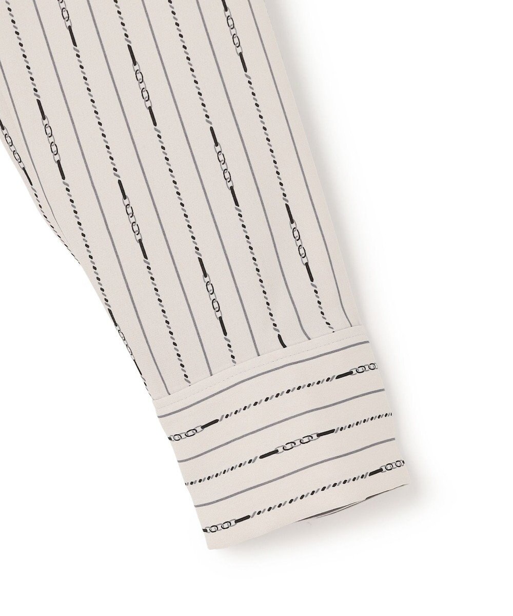 ICB 【新色追加・WEB限定】BackSatinAmunzen キーネックブラウス 