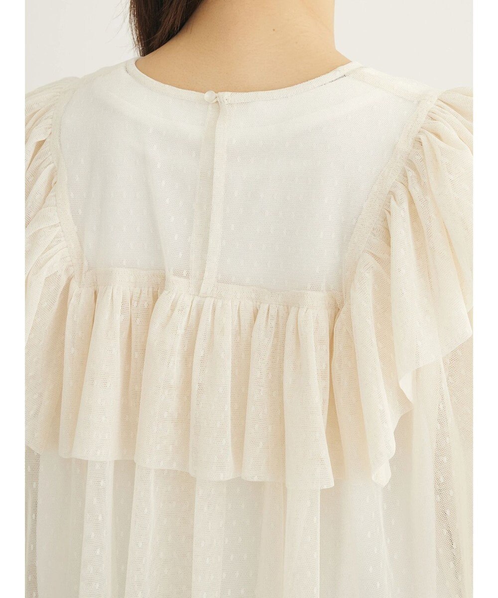 Green Parks ■ＥＳＣＡＲ　ドットチュールフレアヨークプルオーバー 