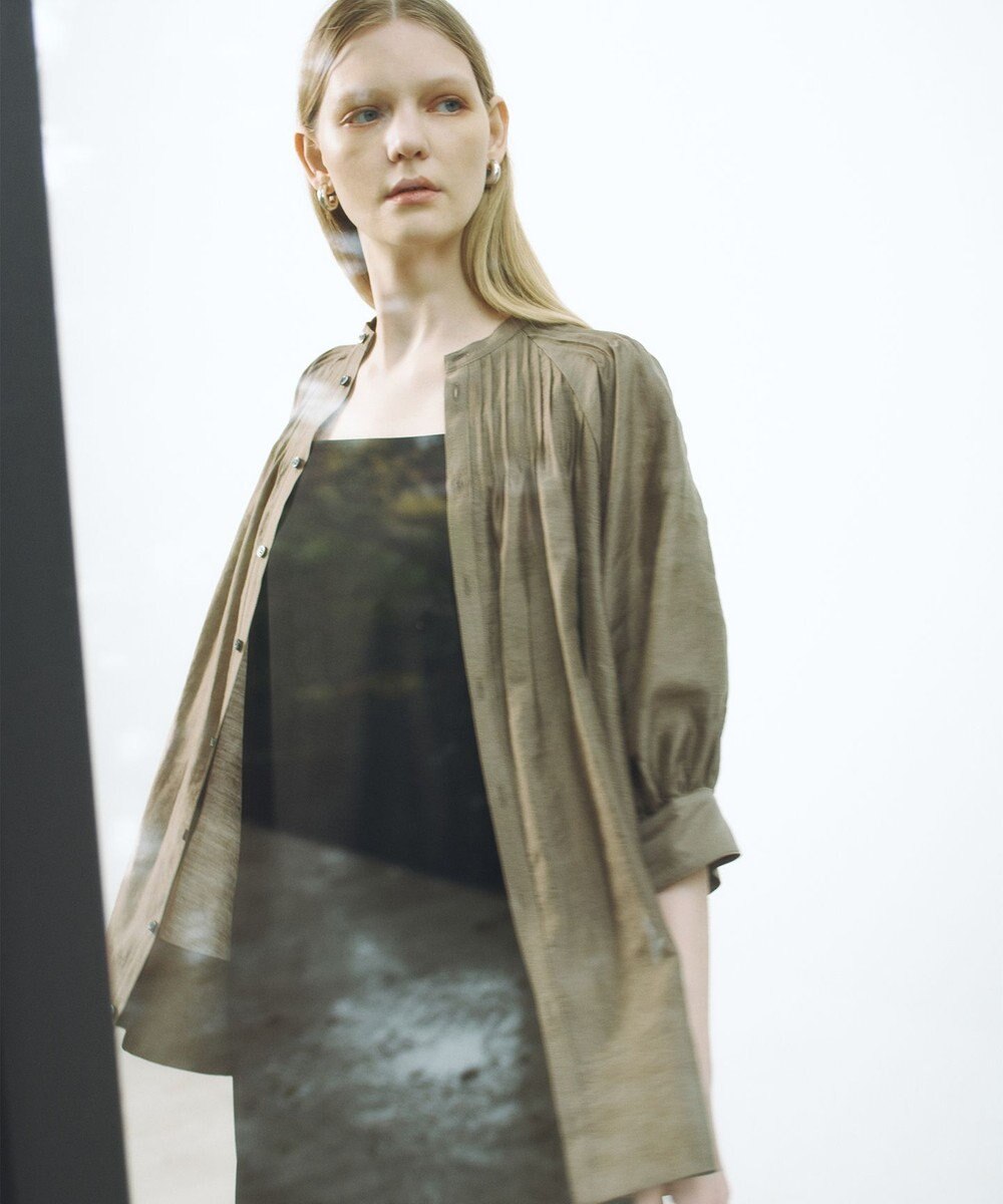 #Newans 【金子綾さんインスタライブご紹介アイテム】（前後着用可能）ピンタックシアーブラウス 