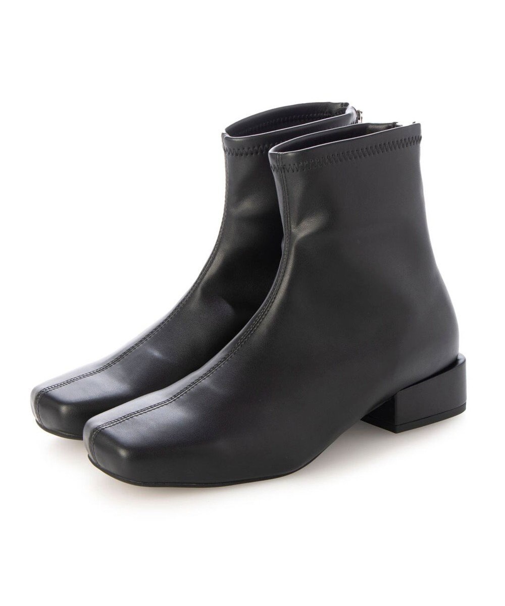 MODE ET JACOMO <carino>【レイン対応】スクエアトゥローヒールブーツ 