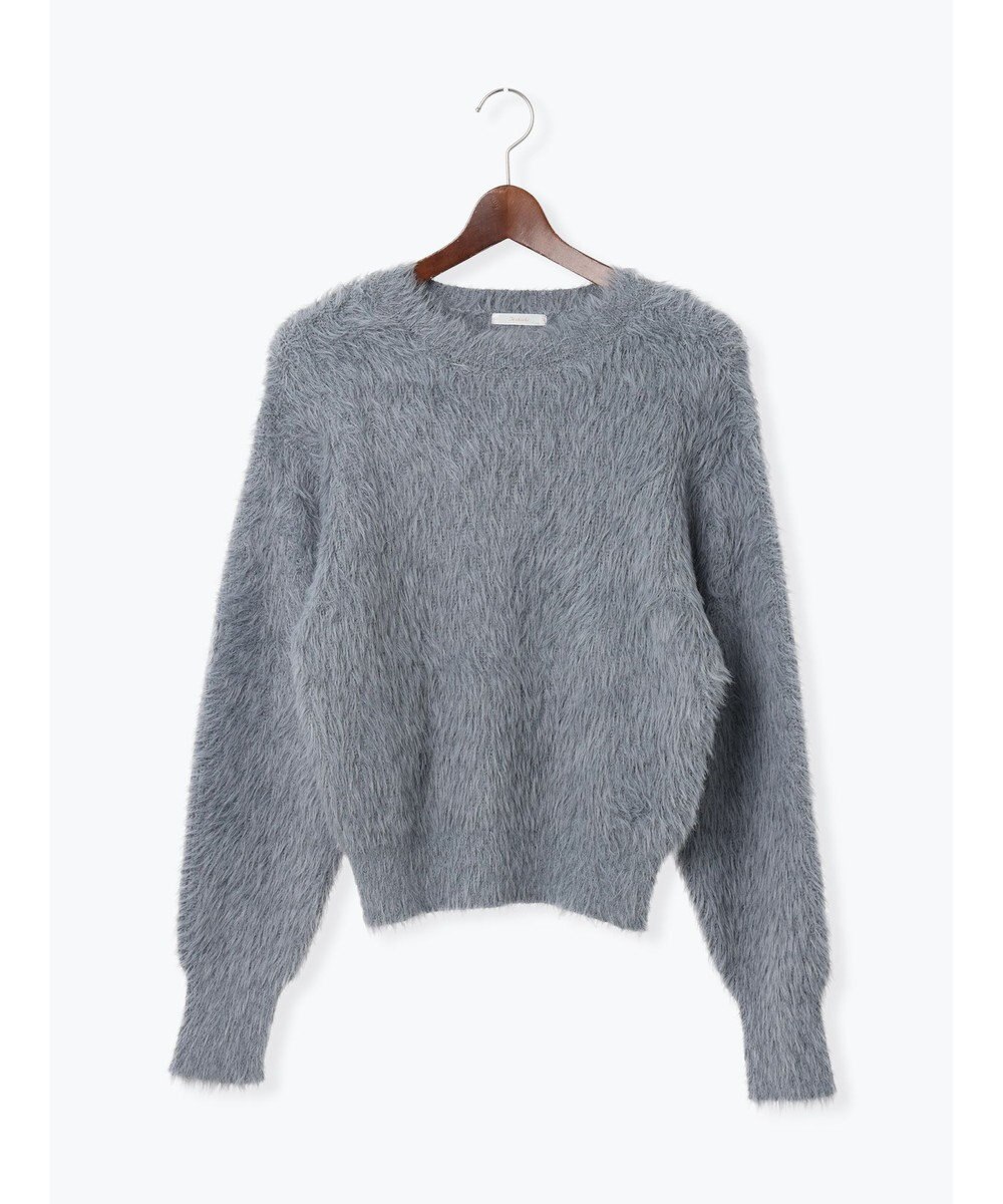 Te chichi シャギーヤーンロングスリーブニット 