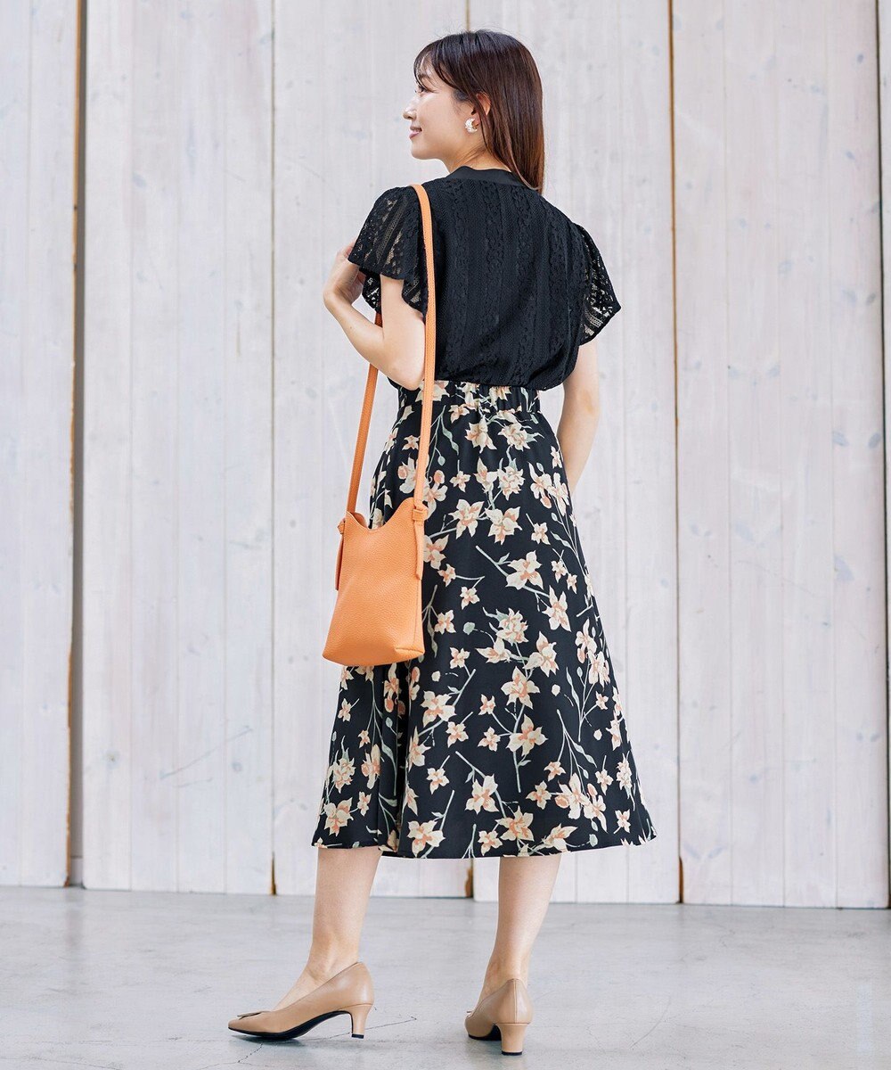 Tiaclasse 【洗える】幅広く活躍が期待できるボウタイレースブラウス 