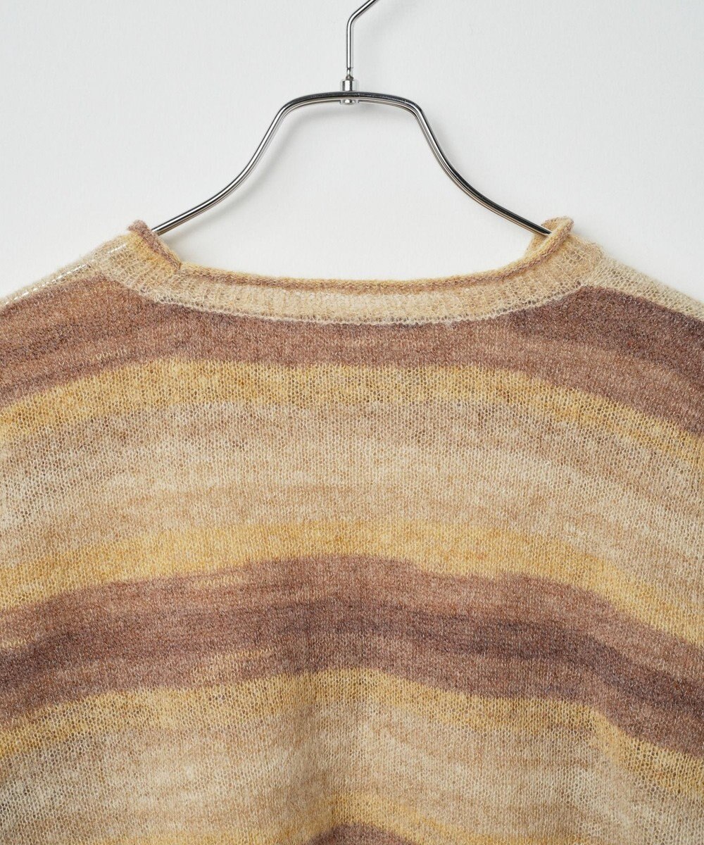 WEGO 段染めボーダーショートニット 