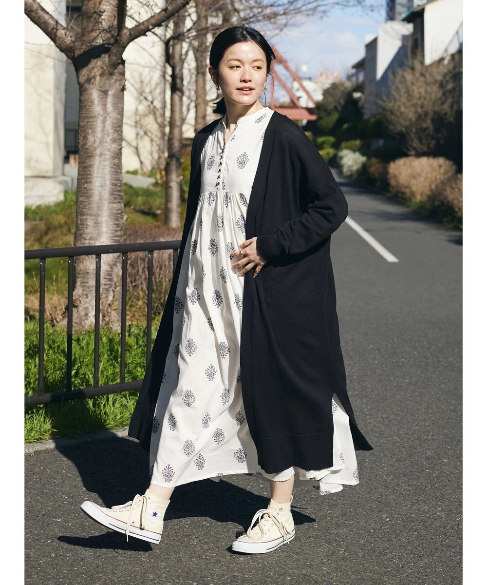 CRAFT STANDARD BOUTIQUE 裾スリットロングニットカーディガン 