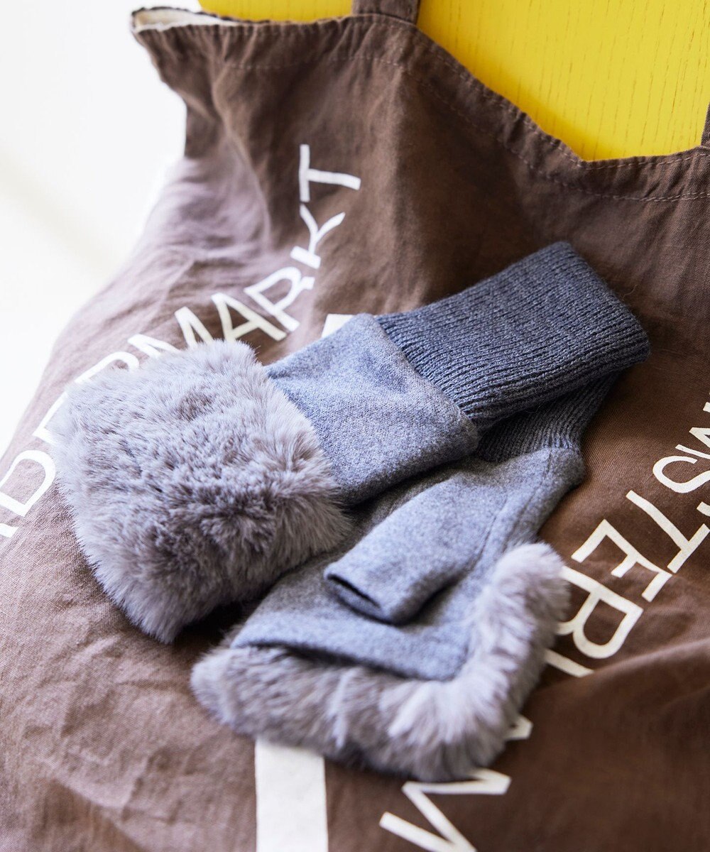 ORuKuBET  フェイクファー付きフィンガーレスグローブ(WOMEN) 