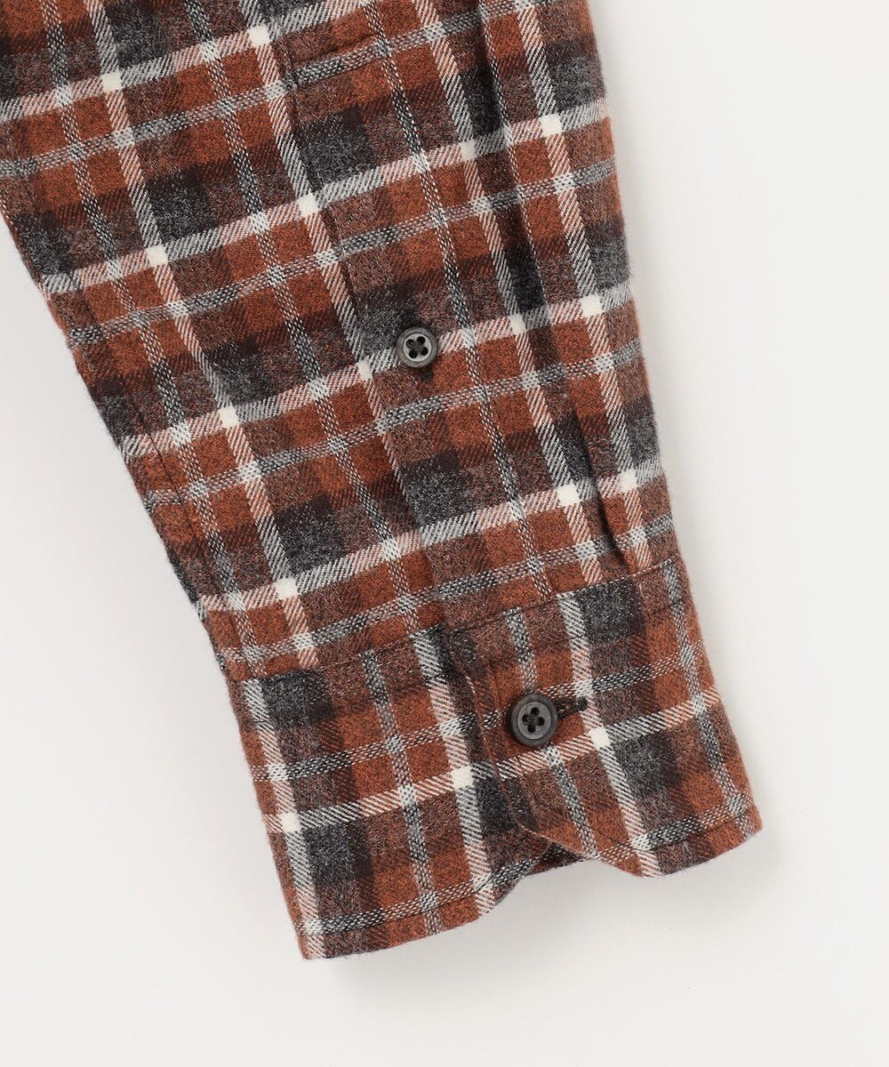 JOSEPH ABBOUD 【オーガニックコットン】スモールチェック フランネルシャツ 