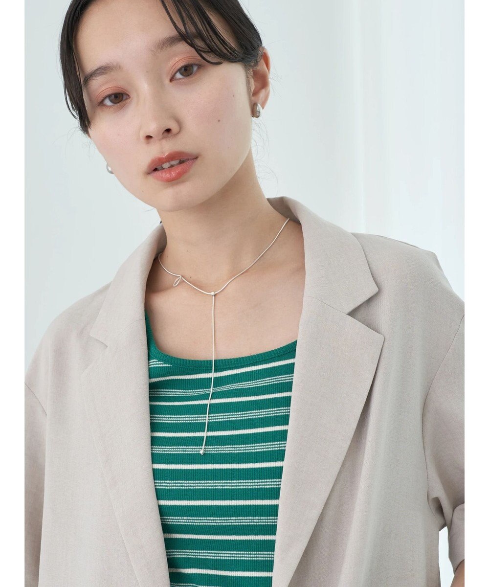 earth music&ecology リネンライク５分袖ジャケット 