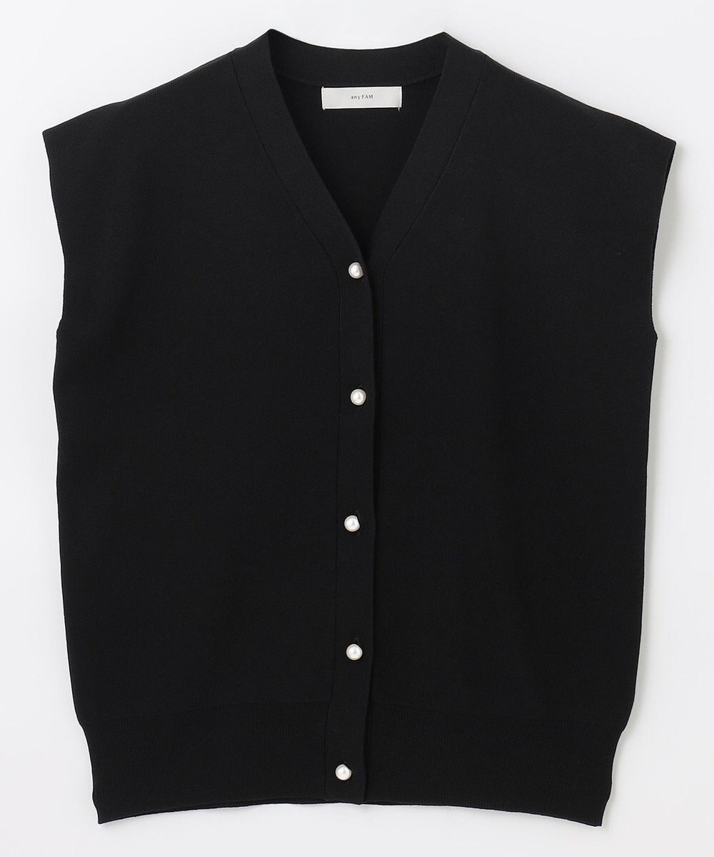 ANY 【洗濯機可】パールポイントフレンチスリーブニット 