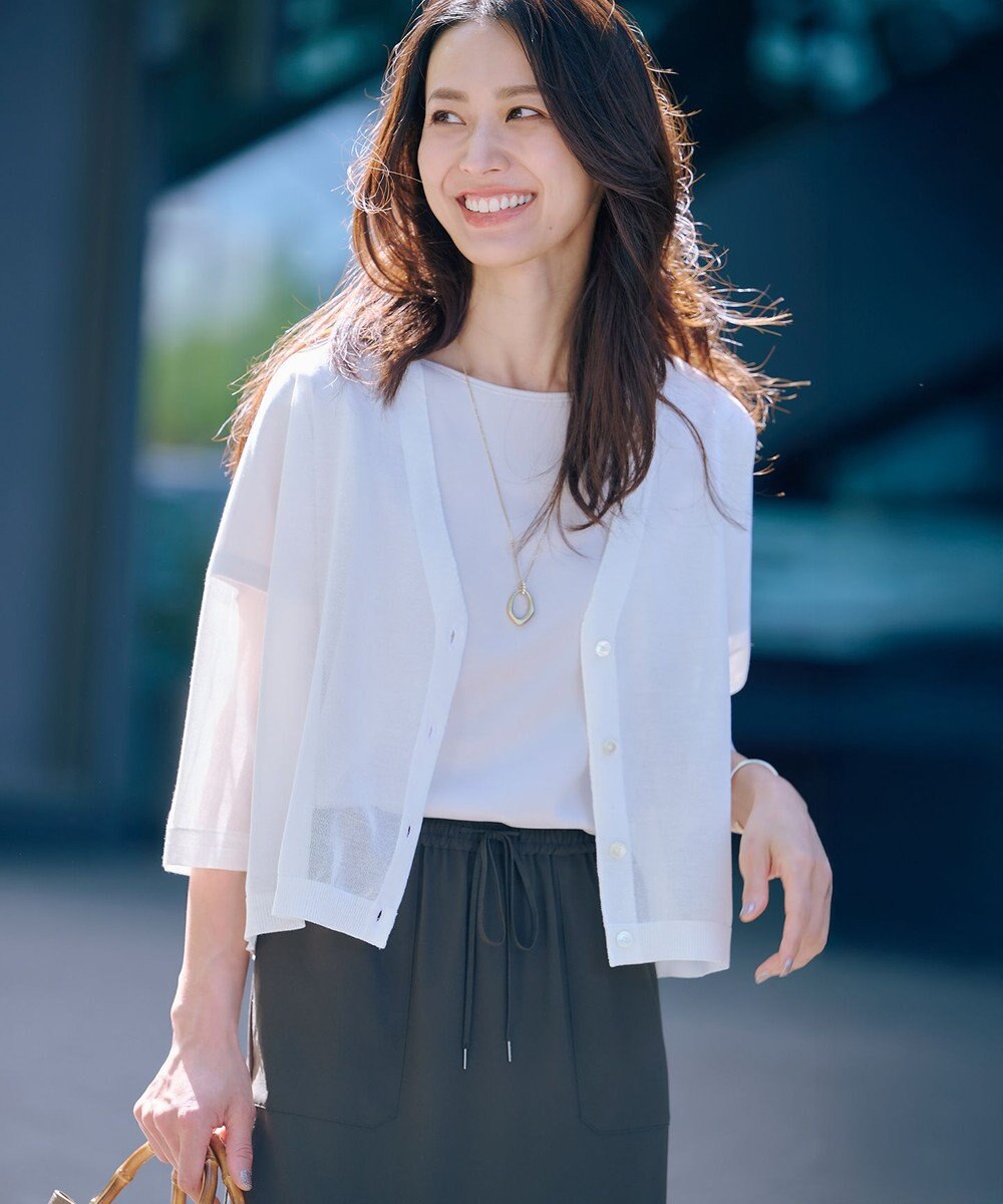 J.PRESS LADIES L 【WEB限定カラーあり・洗える】コットンスムース フレンチスリーブ カットソー 