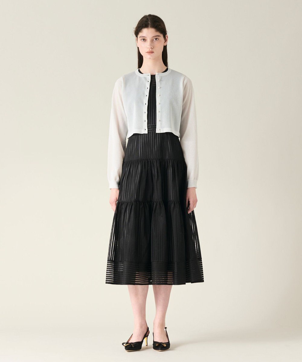 GRACE CONTINENTAL ラメシアーショートニットカーディガン 