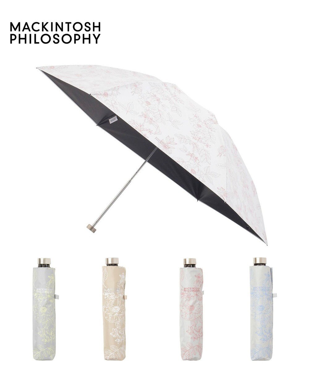 MOONBAT 【 遮光率100％/遮熱/UV/軽量】MACKINTOSH PHILOSOPHY(マッキントッシュフィロソフィー)晴雨兼用日傘 ドローイングフラワー Barbrella バーブレラ 折りたたみ傘 フワクール生地使用 
