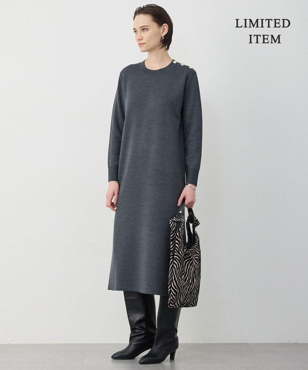 ICB 【WEB限定】 ウールブレンドダブルフェイス ニットワンピース 