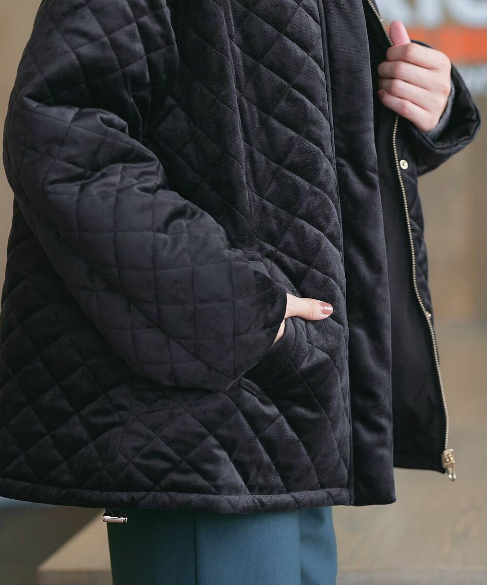 Tiaclasse 【リバーシブル】表裏2WAYベロアキルティングブルゾン 