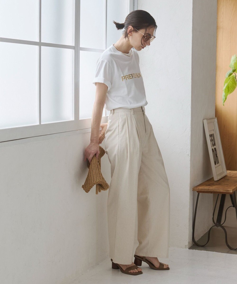 WEGO 【ANGIE VINTAGE】フロッキーロゴプリントTシャツ 