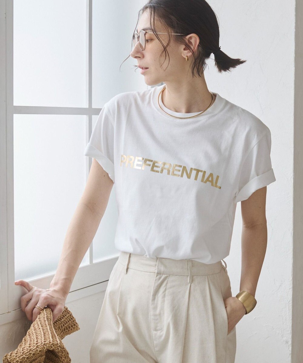WEGO 【ANGIE VINTAGE】フロッキーロゴプリントTシャツ 