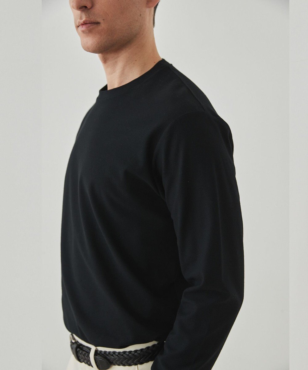 GOTAIRIKU ジャケットのインナーに最適【WEB&一部店舗限定】キレイ目 鹿の子 ビズ長袖Tシャツ 