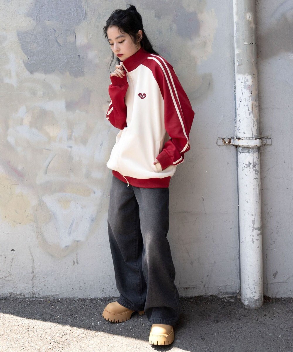 WEGO 【ユニセックスITEM/MLサイズ展開】ラグランライントラックジャケット 