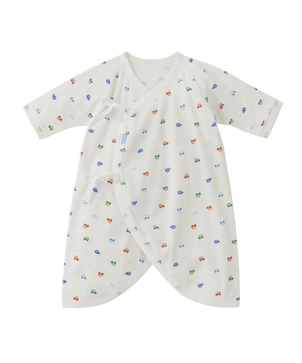 MIKI HOUSE HOT BISCUITS 【50-60cm】 フライス コンビ肌着 プリント柄 