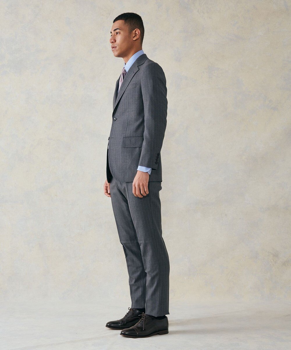 【ESSENTIAL CLOTHING】オルタネートストライプ スーツ, ライトグレー系1, A5