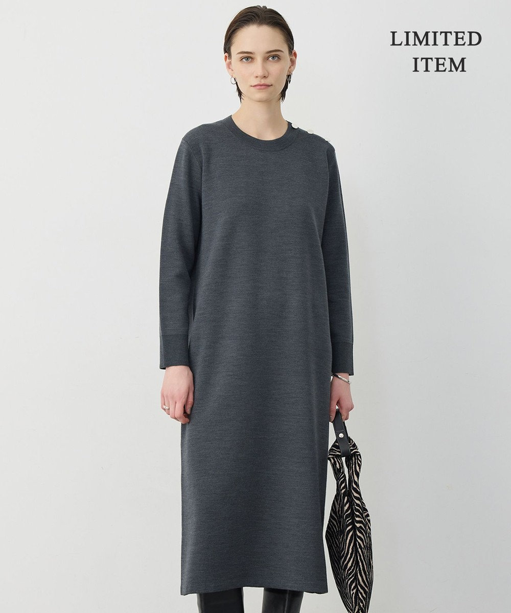 ICB 【WEB限定】 ウールブレンドダブルフェイス ニットワンピース 