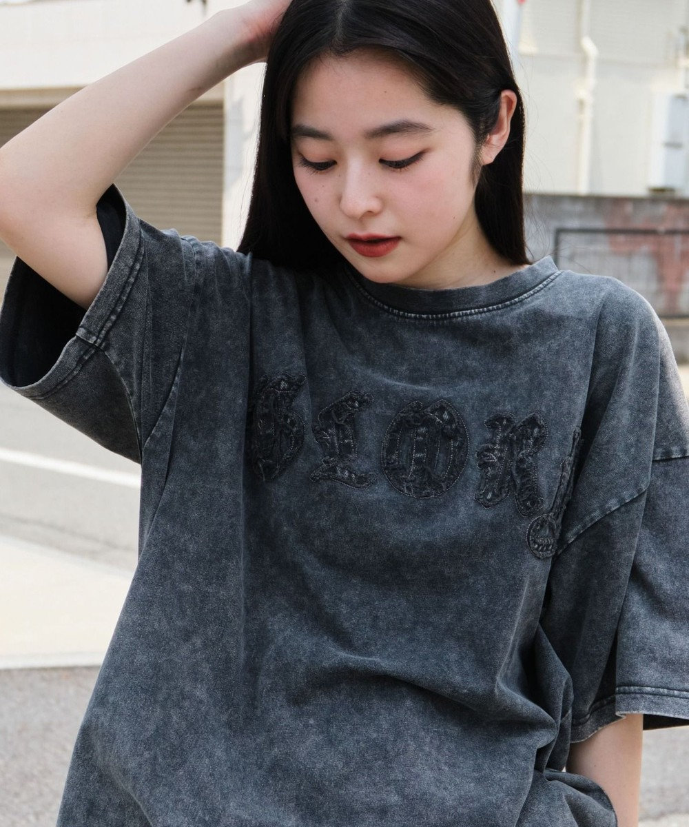 WEGO 【ユニセックス着用ITEM】スノーウォッシュダメージアップリケT（SS） 