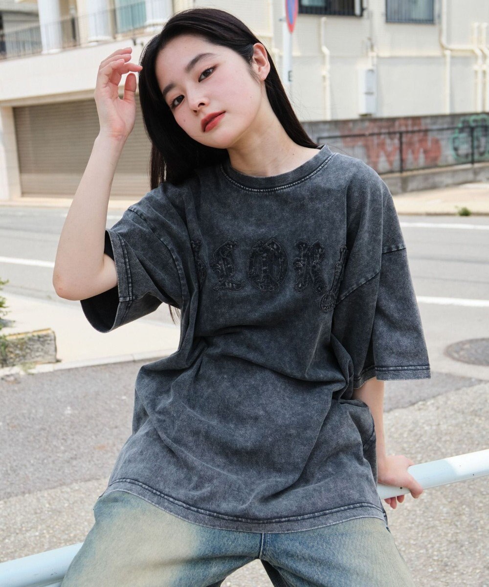 WEGO 【ユニセックス着用ITEM】スノーウォッシュダメージアップリケT（SS） 