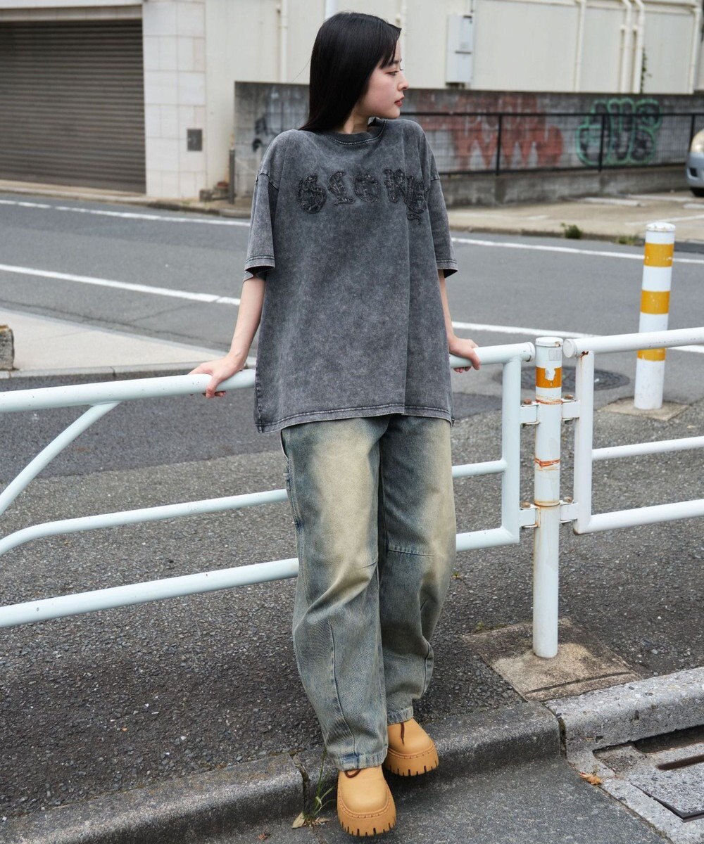 WEGO 【ユニセックス着用ITEM】スノーウォッシュダメージアップリケT（SS） 