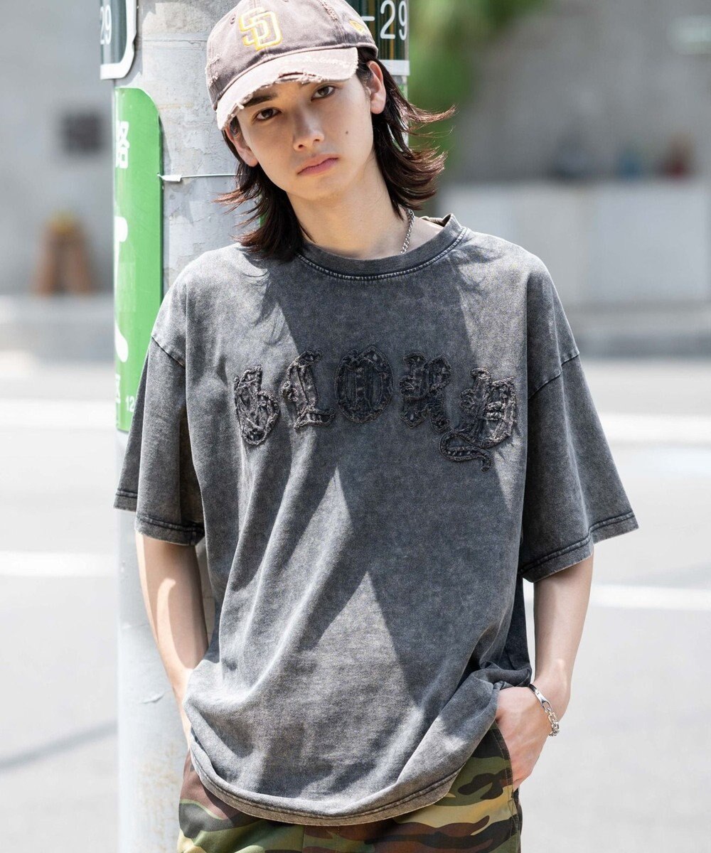 WEGO 【ユニセックス着用ITEM】スノーウォッシュダメージアップリケT（SS） 