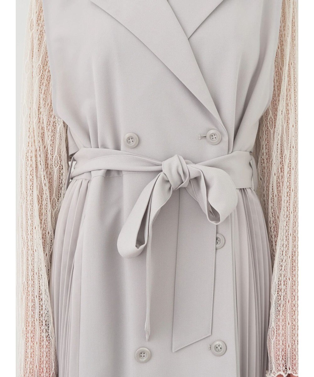 earth music&ecology サイドプリーツジレンチ 