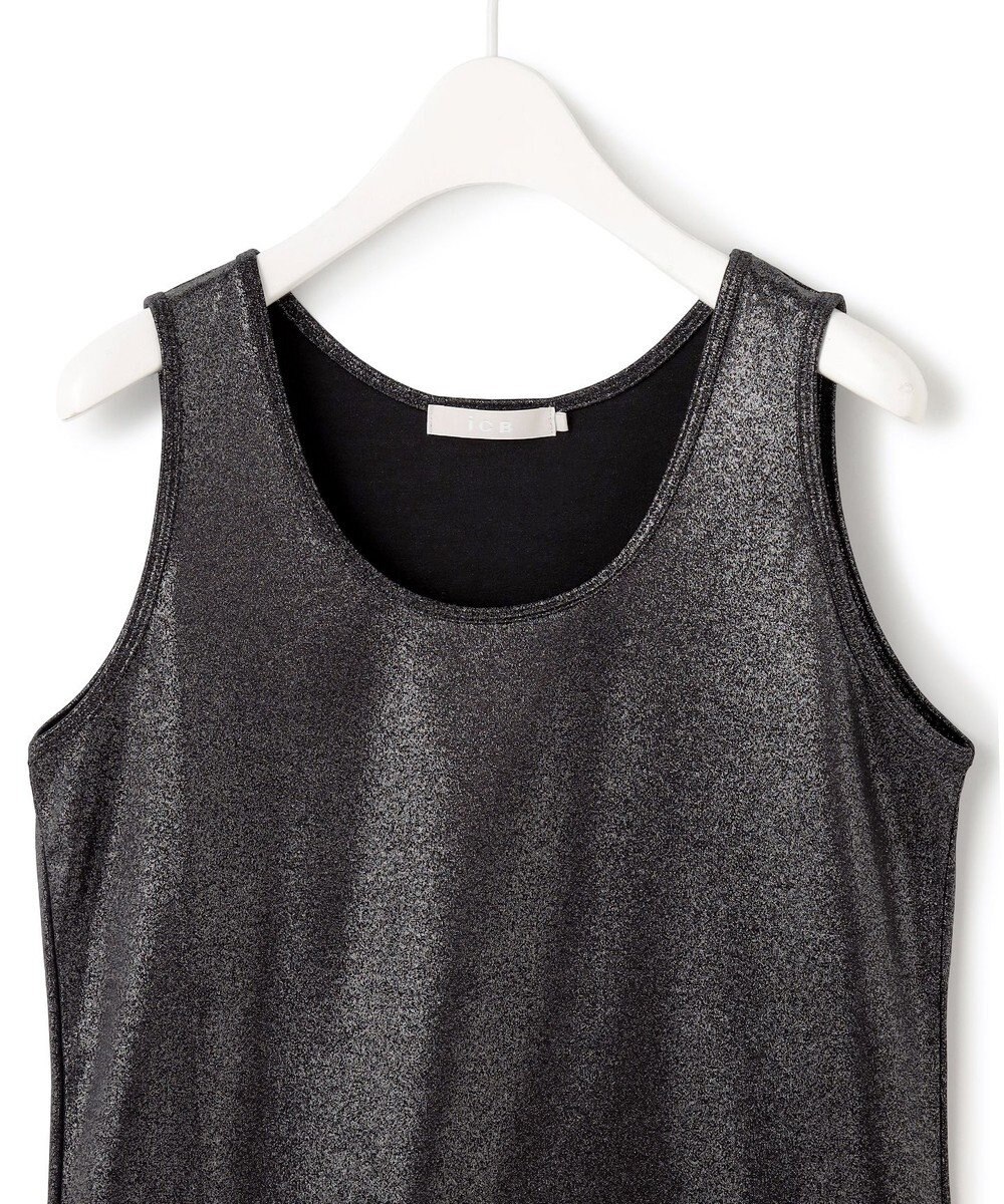 ICB L 【洗える】シャイニータンクトップ カットソー 