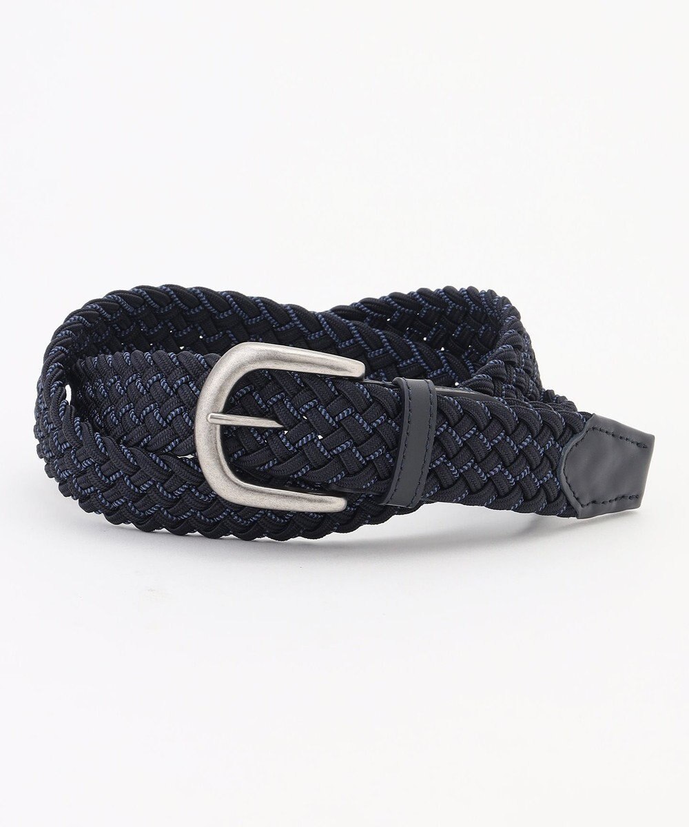 JOSEPH ABBOUD 【イタリア素材・ストレッチ・日本製】メランジグリッドストレッチ ベルト 