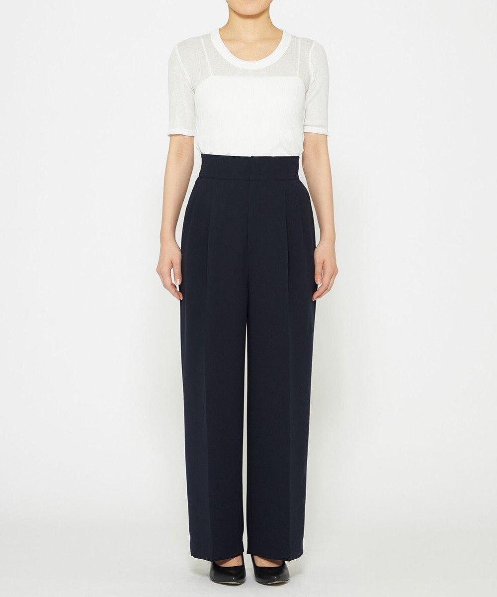 uncrave 【防シワ・洗濯機洗い可】ウォッシャブル ダブルクロス ワイドパンツ 