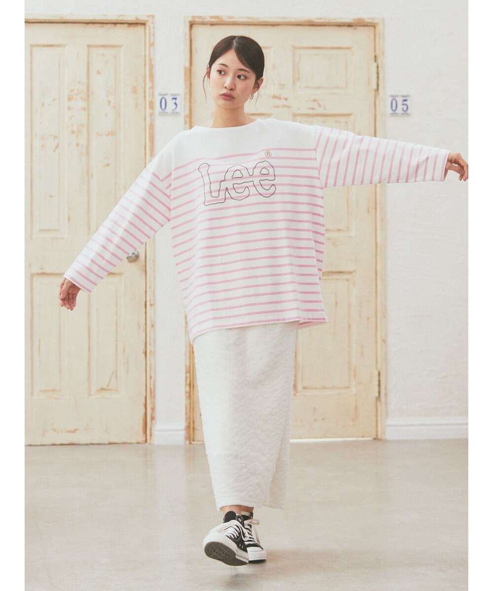 earth music&ecology Ｌｅｅ×ｅ．ｍ．ａ．ｅ　ＢＯＲＤＥＲ　Ｌ／Ｓ　ＴＥＥ 