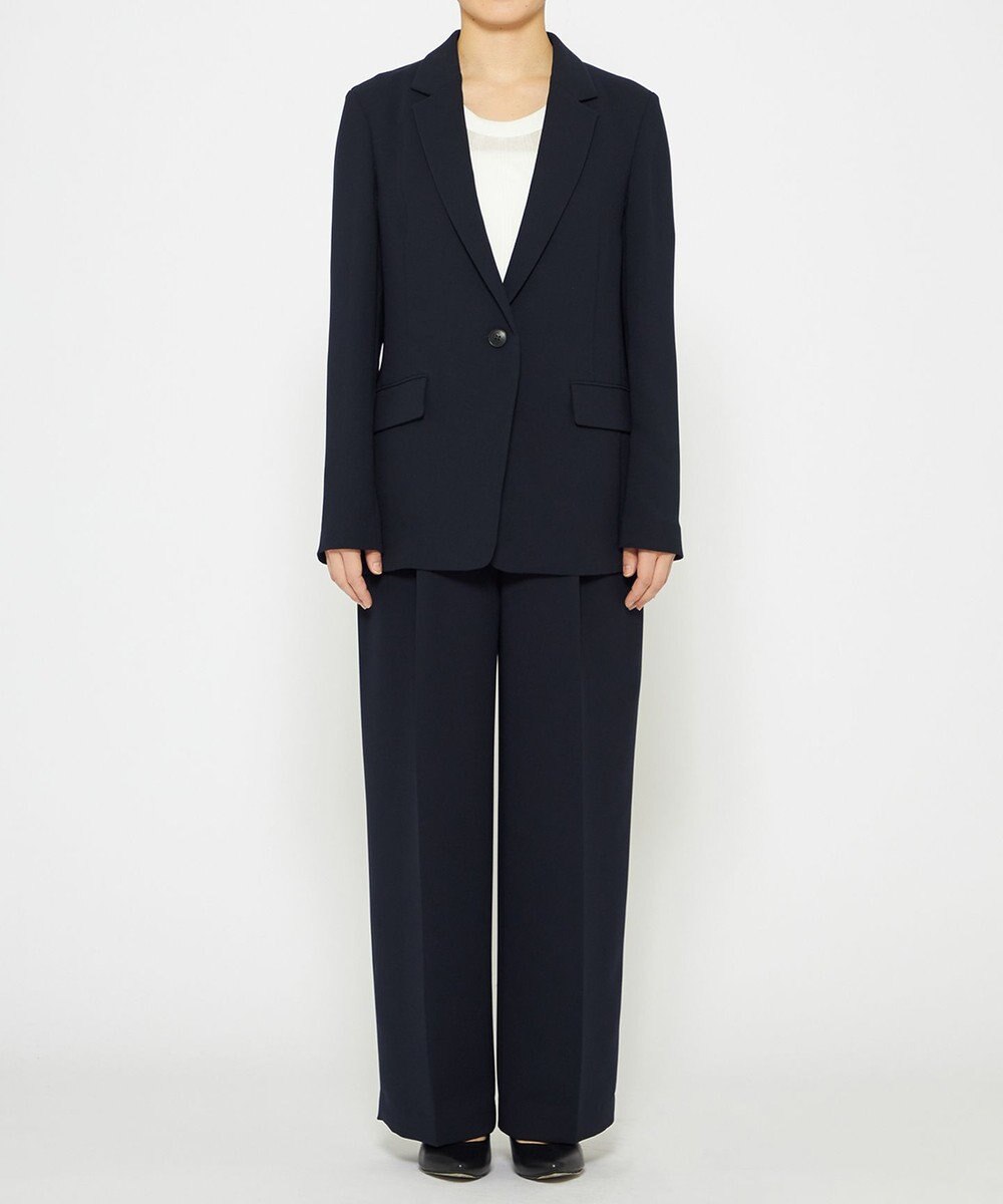 uncrave 【防シワ・洗濯機洗い可】ウォッシャブル ダブルクロス ワイドパンツ 