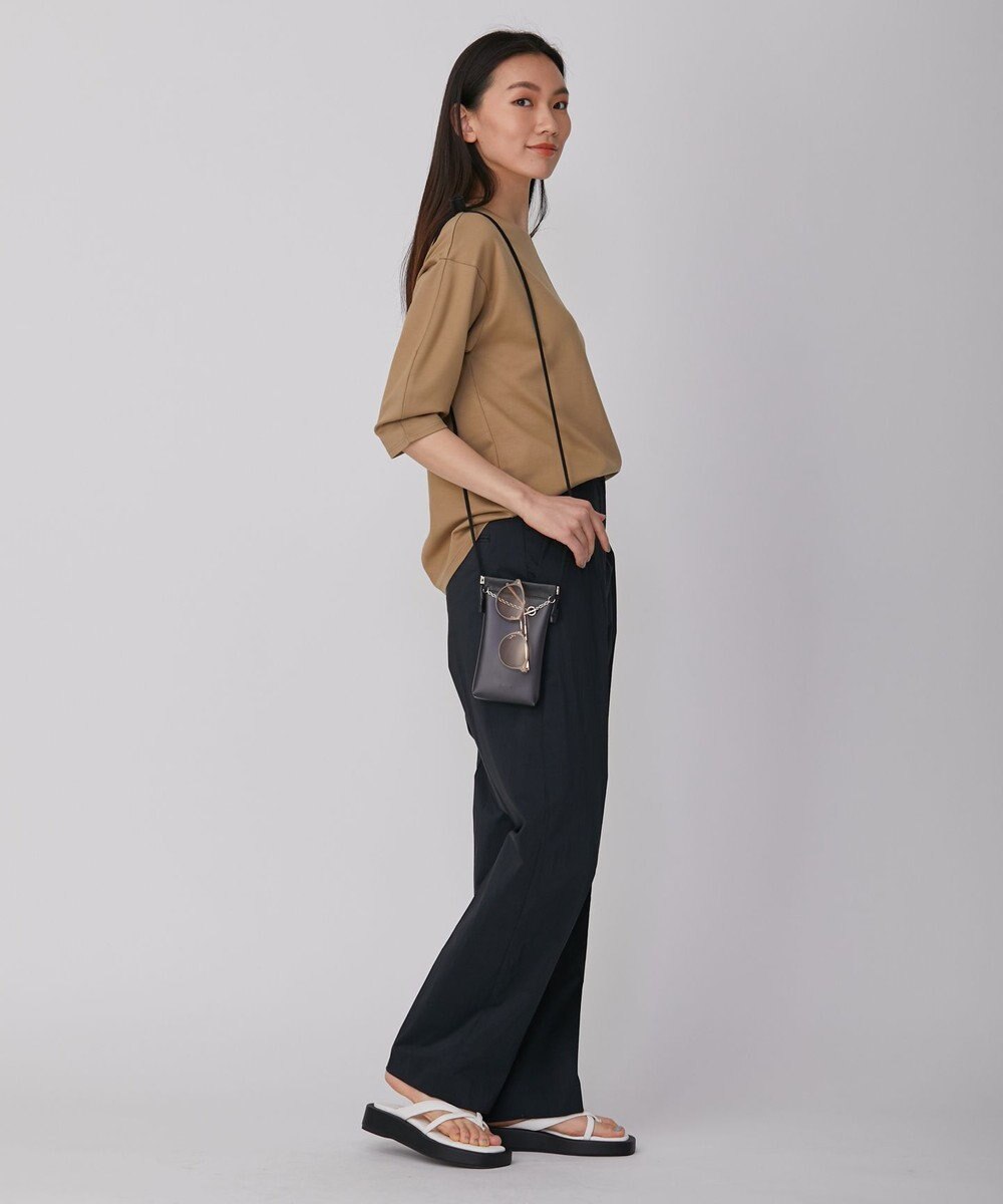 ICB 【洗える】 エコナイロンストレッチ ワイドストレートパンツ 