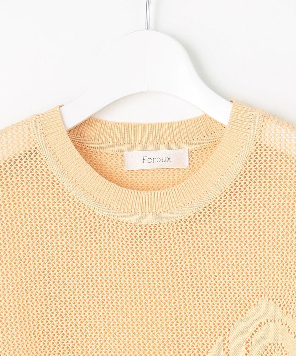 Feroux 【洗える】透かし編みニットトップス 