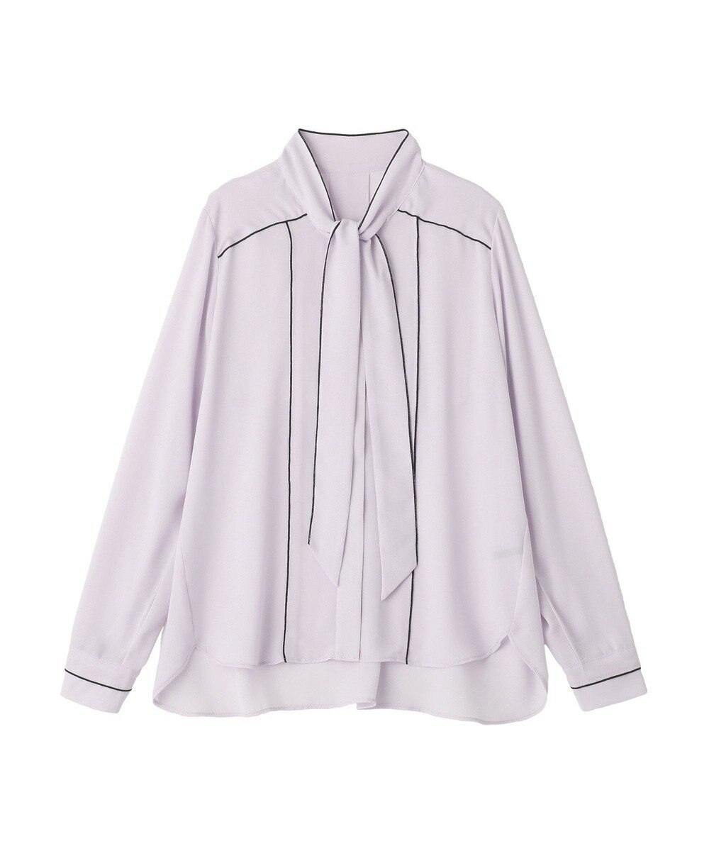 YECCA VECCA 配色ラインボウタイブラウス 