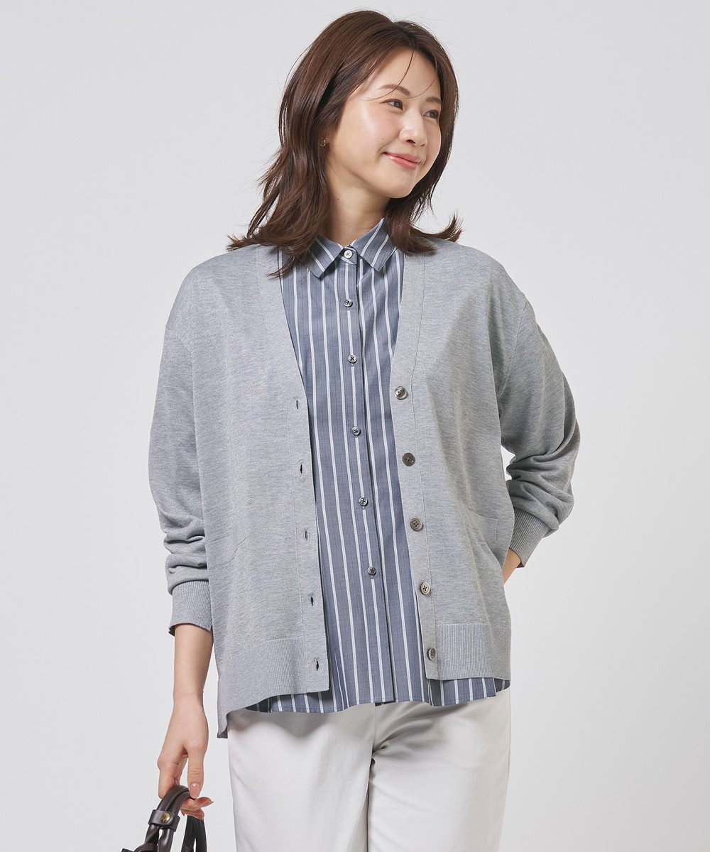 J.PRESS LADIES Vis/Pe スパーク ニット カーディガン 