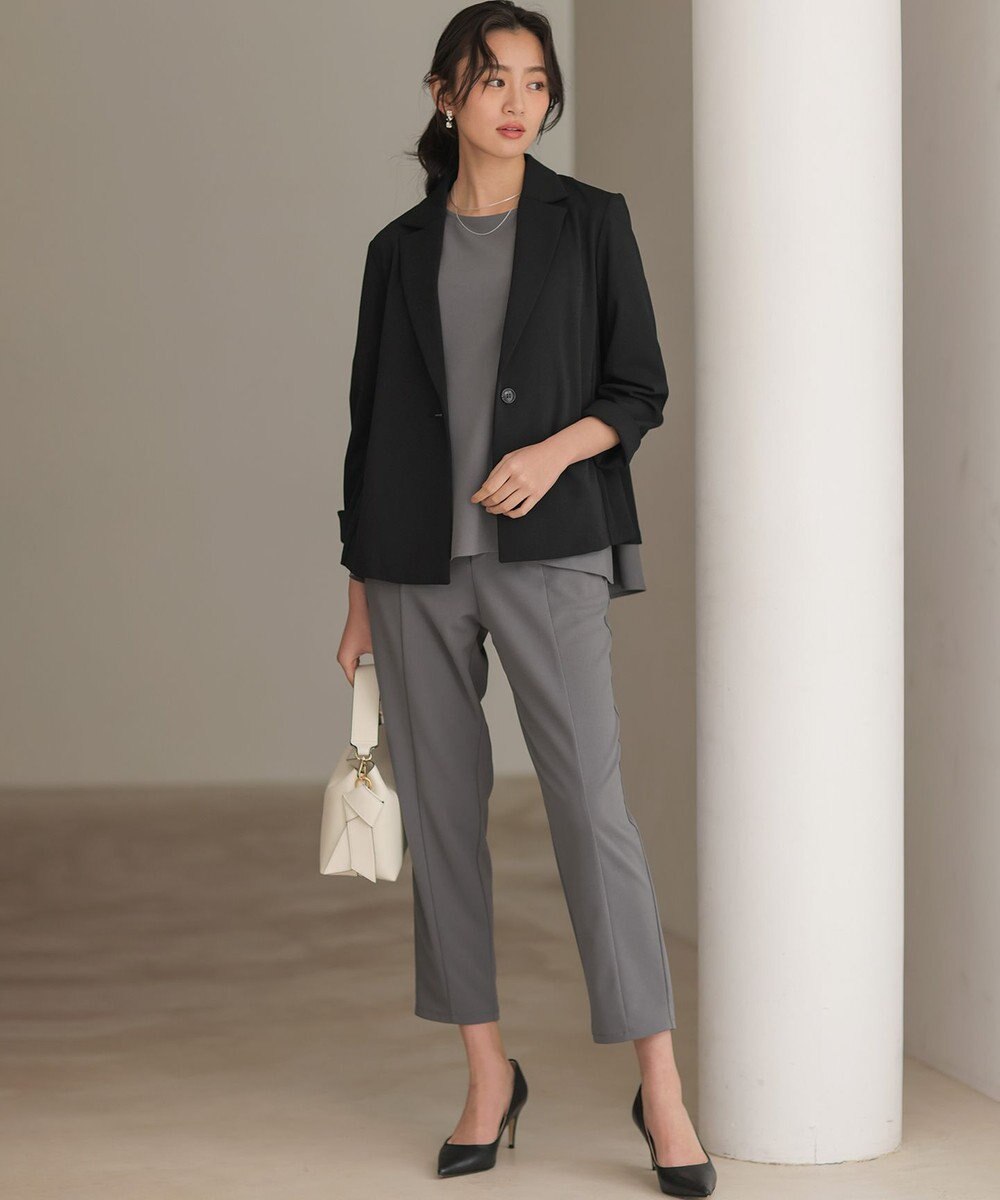 組曲 【WEB限定】ジョーゼットジャージー ティアード ブラウス 